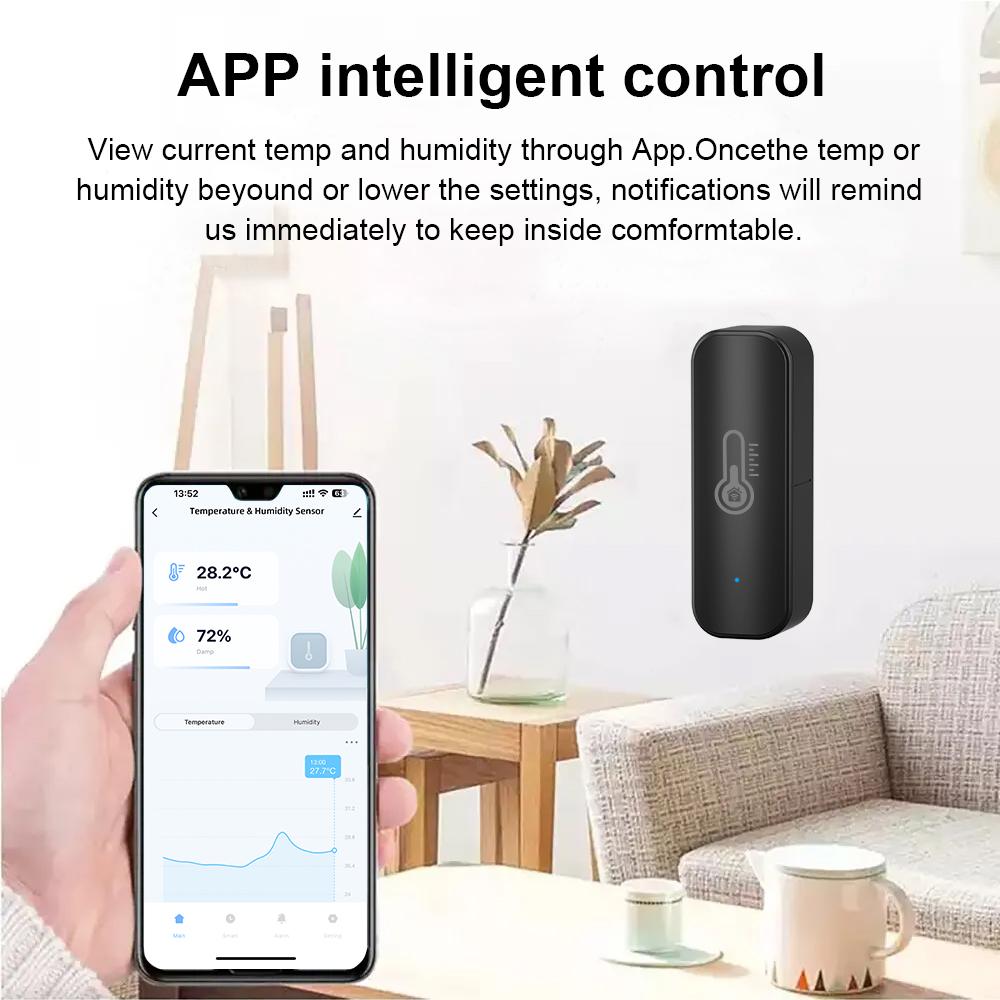 Tuya WiFi Temperature Humidity Sensor Smart Life Remote Monitor For Smart Home Work with Alexa Google Assistant