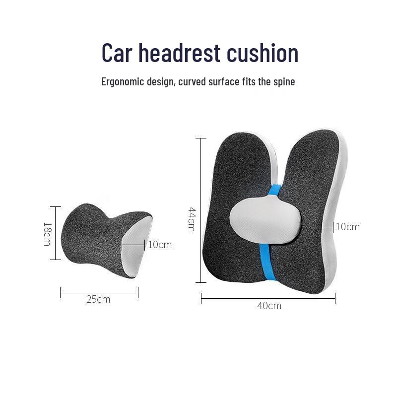 JAGO Memory Foam Car Neck and Lumbar Support Set