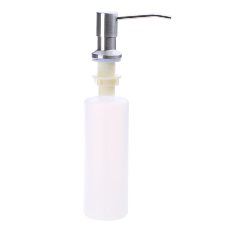 Durable 500ML Soap Dispenser for Kitchen Sink Black Silver Color Liquid Pump Bottle with Stainless Steel Head and Hose