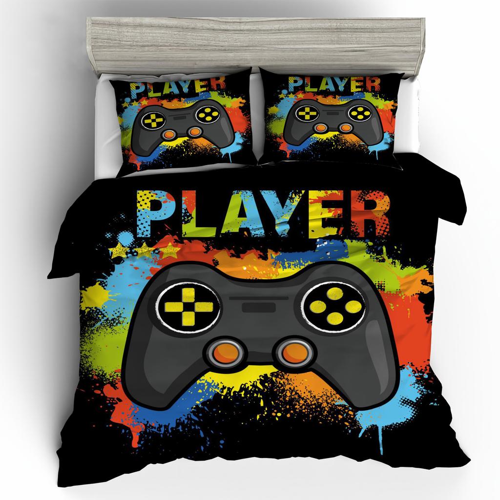 Gamepad Three-Piece Mobile Game Elements 3D Digital Printing Quilt Cover Bedding Four-Piece Set