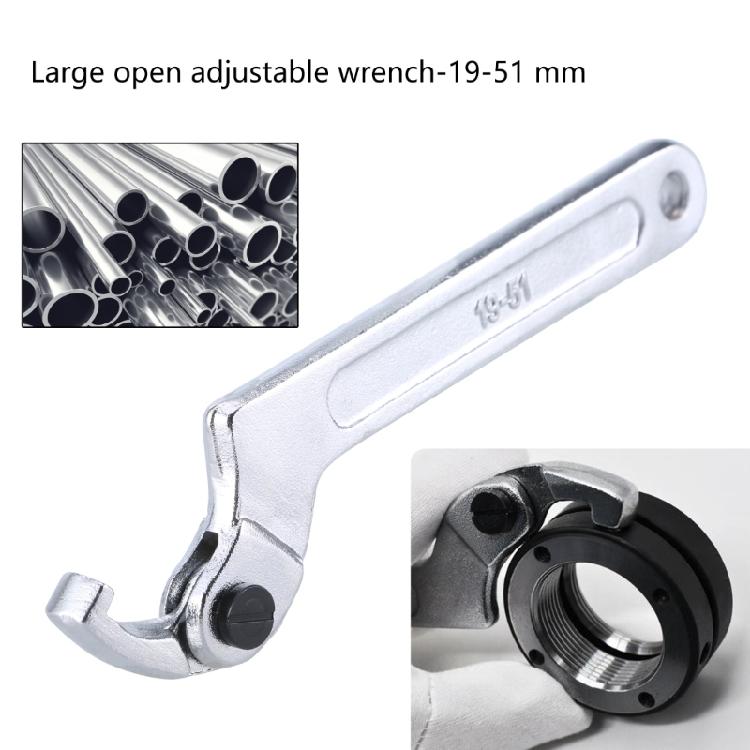 Adjustable Pin Spanner Wrenches Tool Spanner Nut Wrenches Tool Coilover Hook Wrenches 3/4-2"(19-51mm)