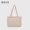 Tote Bag Large Capacity Solid Color Simple Nylon Diamond Shoulder Bag Daily Commuter All-Match Underarm Bag