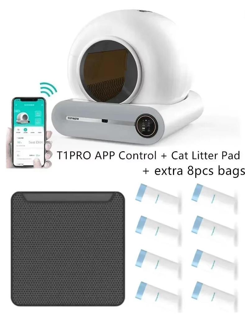 Tonepie Automatic Smart Cat Litter Box Self Cleaning App Control Pet Toilet Litter Tray Ionic Deodorizer Pet Arenero Gato 65L