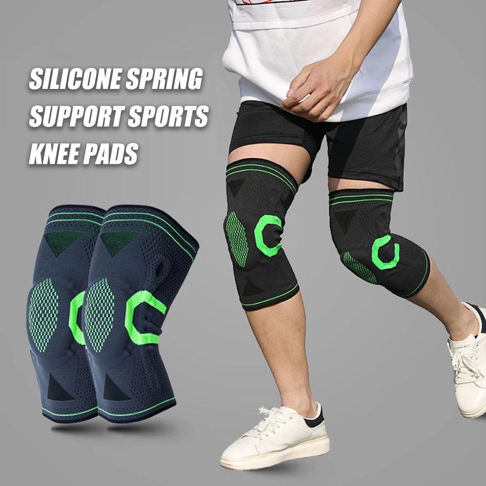 1/2Pcs Knee Braces for Knee Pain Knee Compression Sleeves with Silicone Gel& Spring Support,Knee Patella Protector