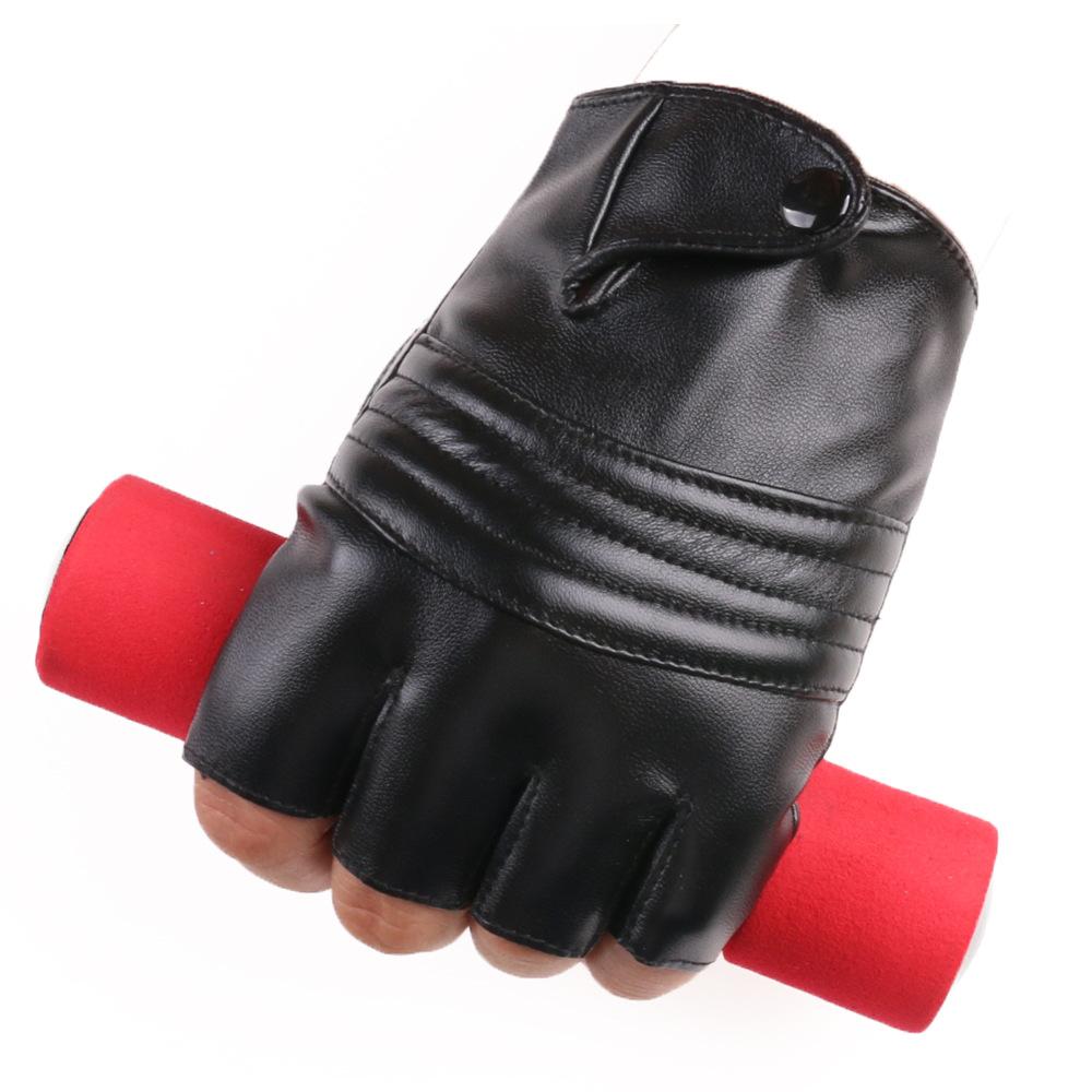 Outdoor Cycling Leather Gloves New Style Men and Women Sports Half Finger Gloves Tactical Dance Fitness Imitation Leather PU Gloves