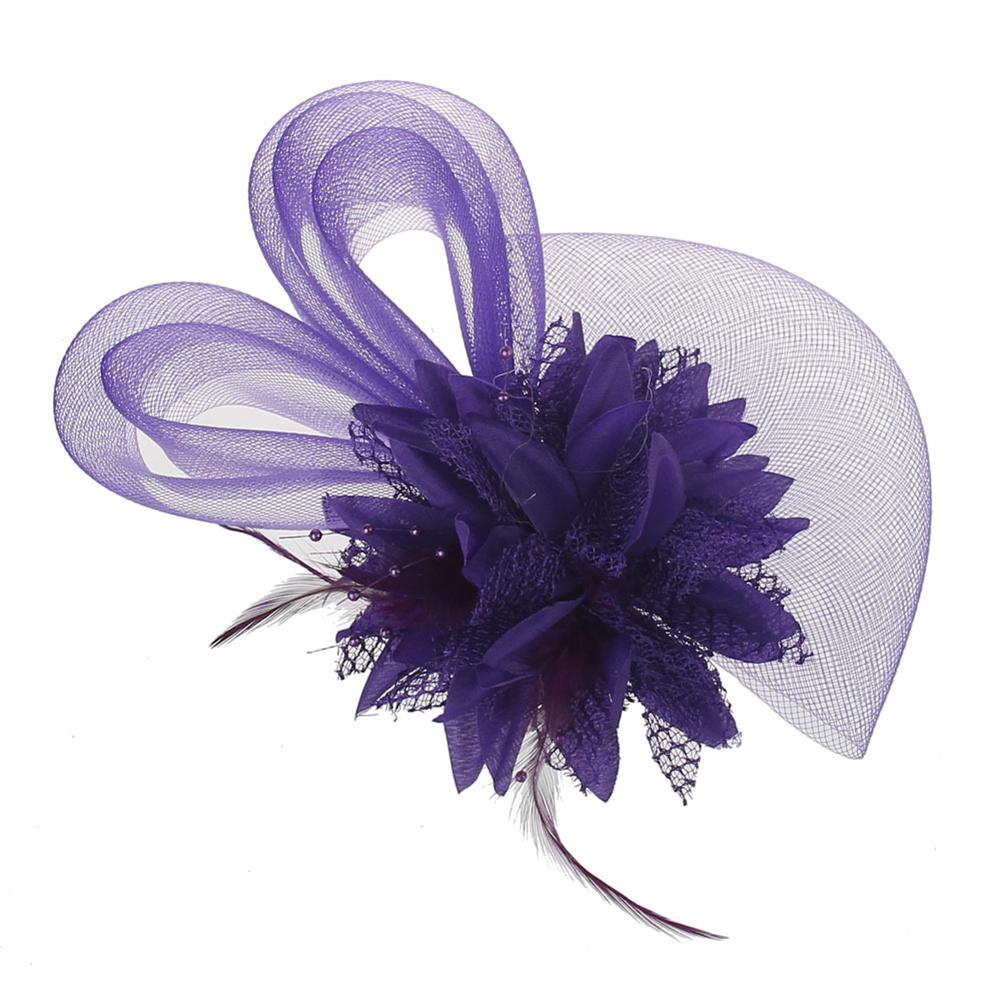 Bridal Jewelry Elegant Flower Women Stylish Hair Ornament Feather Headband Shimmer Headdress