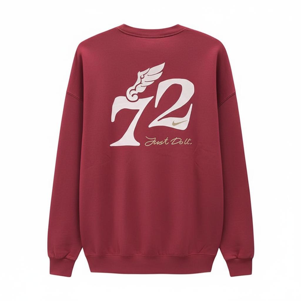Nike Swoosh Sweatshirts Men s Red Crew Neck Moderate IR0106-613- M
