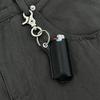 Versatile Leather Lighter Case Portable Simple Design Keychain Accessory Black Lighter Holder Unisex Fashion Jewelry