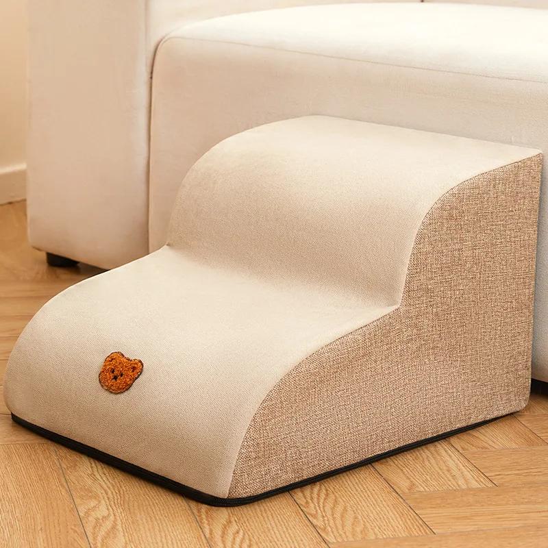 Dog Sofa Stairs Up and Down Bed Non-slip Ladder Small And Elderly Dog Pet Slope Foot Pad Removable and Washable Steps