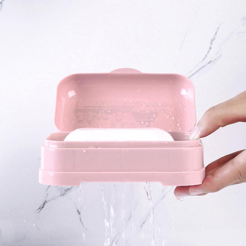 Soap Case Simple Flap Drainage Box Bathroom Toilet Waterproof Soap Storage Box Dormitory Home Travel Large Soap Dish