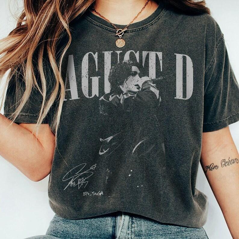 2026 Summer Fashion Men Women Suga Agust D Vintage Shirt, Agust D D-day Tour Shirt, Kpop Suga On Tour, Gift for Fan Hip Hop Streetwear Oversized