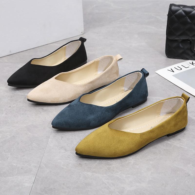 Fashion Genuine Leather Multi-color Low-heeled Women's Shoes Round Toe Flat Bottom Shallow Cut Single Shoe Casual Versatile Loafers