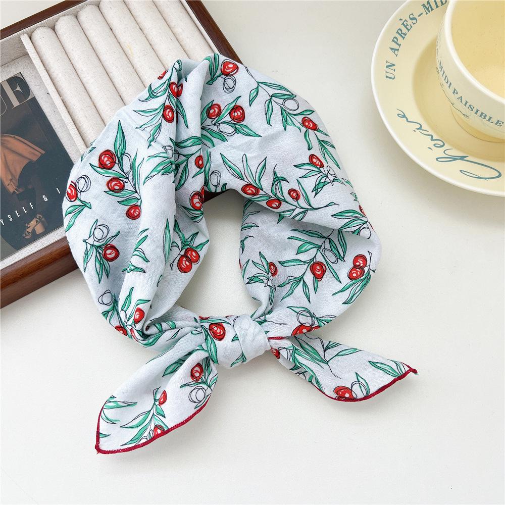 Versatile Women's Cotton Linen Silk Scarf – Spring/Autumn Neck Protector & Fashionable Head Scarf with Foreign Style