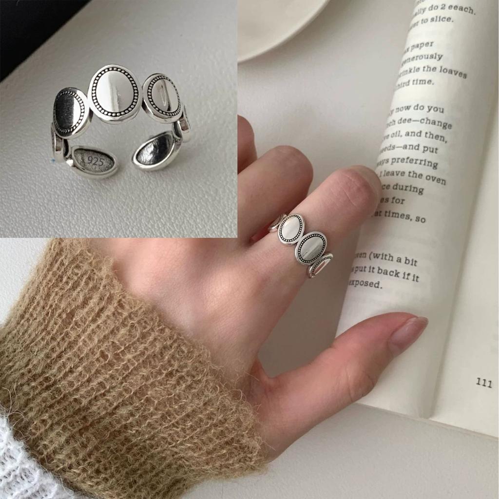 PANJBJ 925 Sterling Silver Four-pointed Star Shining Zircon Ring High-end Personalized Opening Adjustable Jewelry