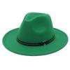 European And American Style Big-Brimmed Top Hat, Metal Ring, Rivet, Belt Accessories, Felt Hat, Light Top Fedora Hat, Foreign Trade Monochrome Hat