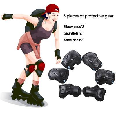 Set di Protezioni a 6 Pezzi per Ginocchia, Gomiti e Polsi, Kit di Protezione di Sicurezza Sportiva per Bici, Pattinaggio
