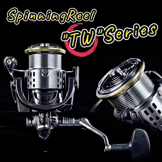 Fi’s+7 Spinning Reel 5000, Max Drag 15kg, Gear Ratio 5.5:1, Interchangeable Left/Right Handle, 12+1B