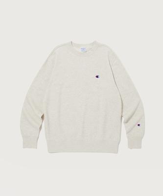 Champion Basic C Logo Crew Neck Sweatshirt Cream