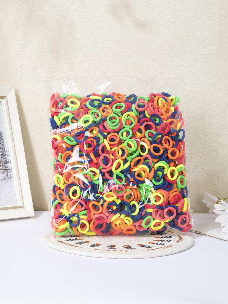 499pcs Women Girls Colorful Nylon Elastic Hair Bands Ponytail Hold Small Hair Tie Rubber Bands Scrunchie Hair Accessories
