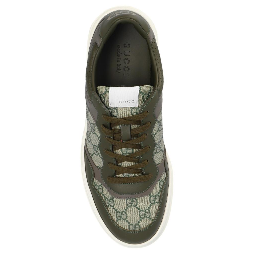 Gucci Chunky B Leather Low Top Skateboard Shoes Men's Beige Green 669582 UPGA0 3350
