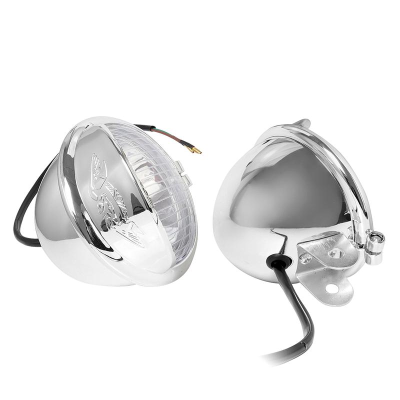 1 Pair Chrome Universal Motorcycle Fog Lights Headlight Lamp DC12V For Harley Touring Sportster XL 883 1200 72 48 Dyna Softail