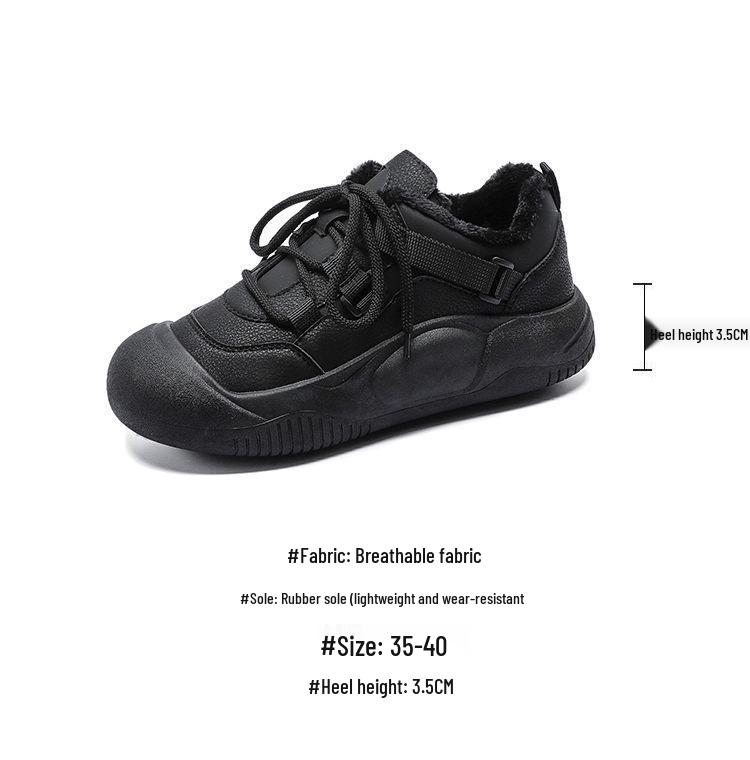 Women's Winter Fleece-lined Sneakers: Warm Cotton Casual Running & Board Shoes