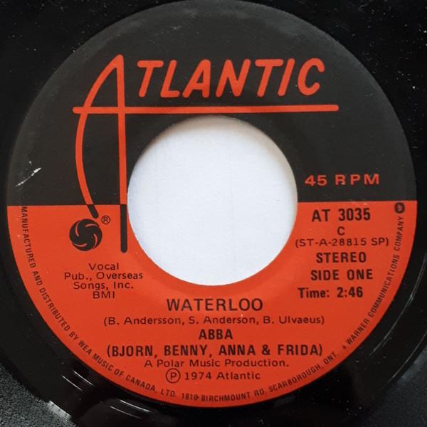 

7-дюймовая пластинка ABBA BJRN BENNY AGNETHA ANN Waterloo AT3035 Atlantic 1974 Канада Рок Б/у