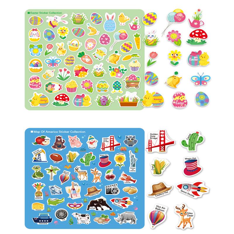 Hot New Children Scene Stickers DIY Hand-on Puzzle Sticker Books Reusable Cartoon Animal Learning Cognition Toys For Kids Gifts