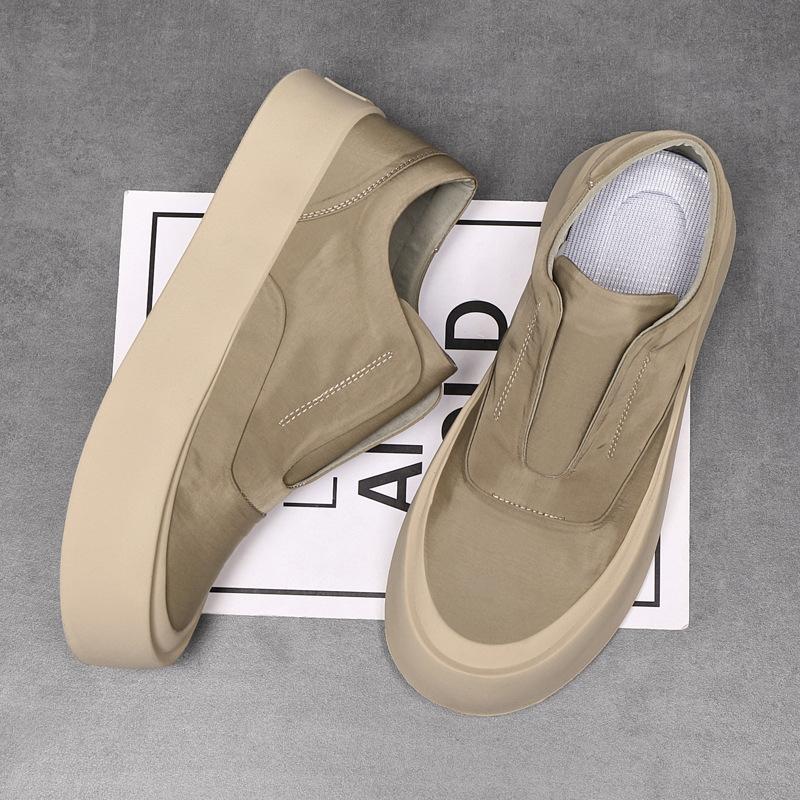 

Новые летние дышащие тканевые туфли на толстом каблуке, модные парусиновые туфли, универсальные кеды, повседневная обувь, платформа, мужская обувь 38 коричневый