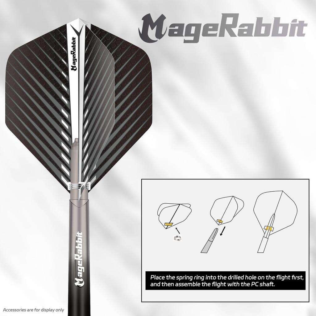MageRabbit Darts Accessory Kit: PC Shafts, Flights, Flight Savers, Sharpener, and O-Rings