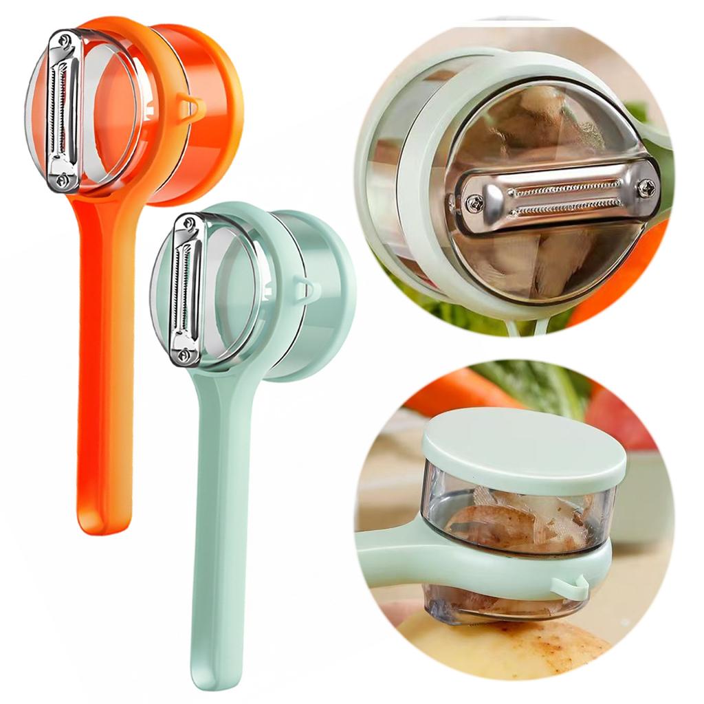 Multifunctional Stainless Steel Peeler With Storage Box Manual Apple Peeling Cutter Portable Veggie Potatoes Peelers Accessories