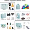 7 Stück Gepäck Koffer Organizer, mit Schuhbeutel, Kosmetiktasche, Reiseaccessoires-Taschen Hergestellt aus strapazierfähigem wasserdichtem Stoff
