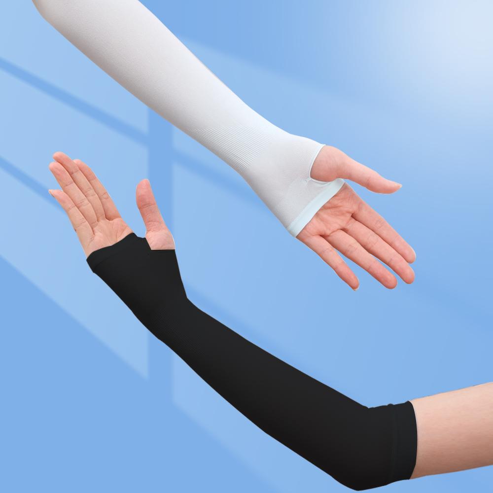 Sun Protection Arm Sleeves For Kids 4-12 Years Summer Sports Cooling Long Arm Cover Girls Boys Elastic Ice Cycling Beach Sleeve