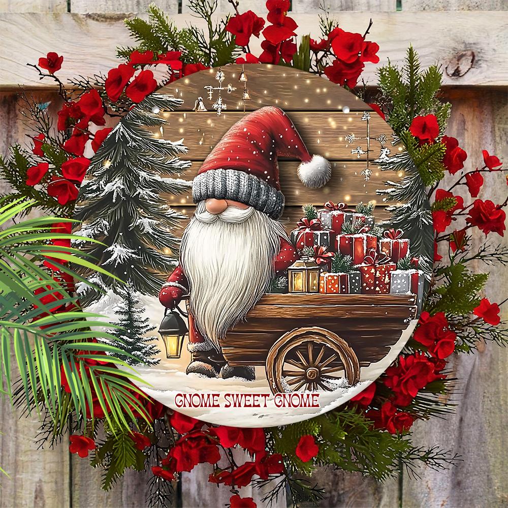 Christmas Decoration Sign,indoor Hanging decorations,2D Flat Wooden Products with Christmas Dwarf pattern,Christmas Gifts for Friends and Family
