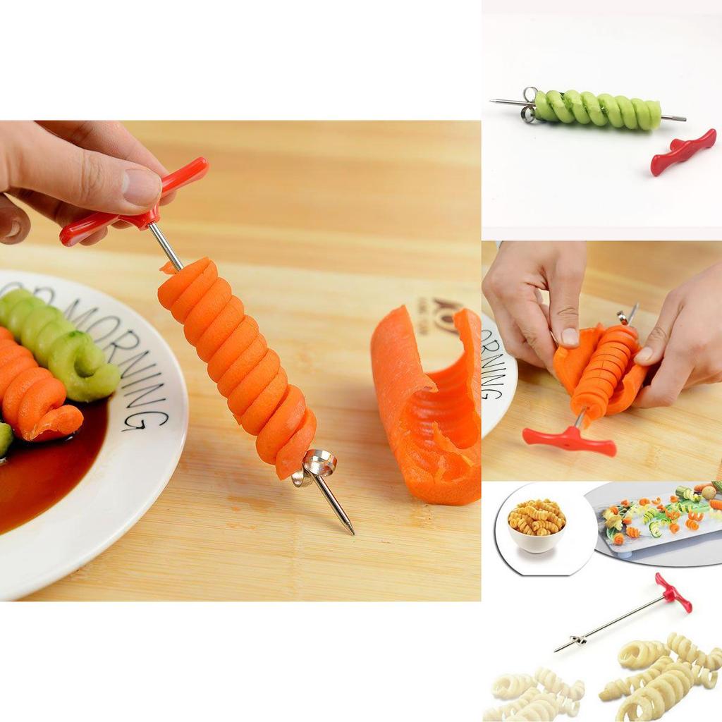 Compact Potato Spiral Cutter With Manual Roller And Sharp Stainless Steel Blades For Kitchen Use
