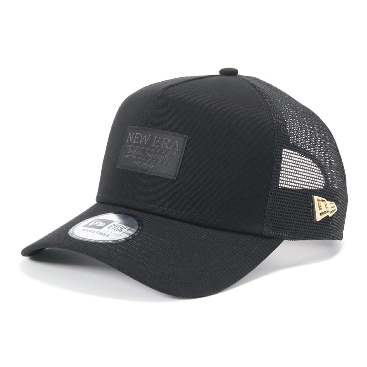 

[New Era] Mesh Cap Tonal Color Patch ONSPOTZ Exclusive Black FREE 9Forty A-Frame Trucker Metal Flag Logo Patch