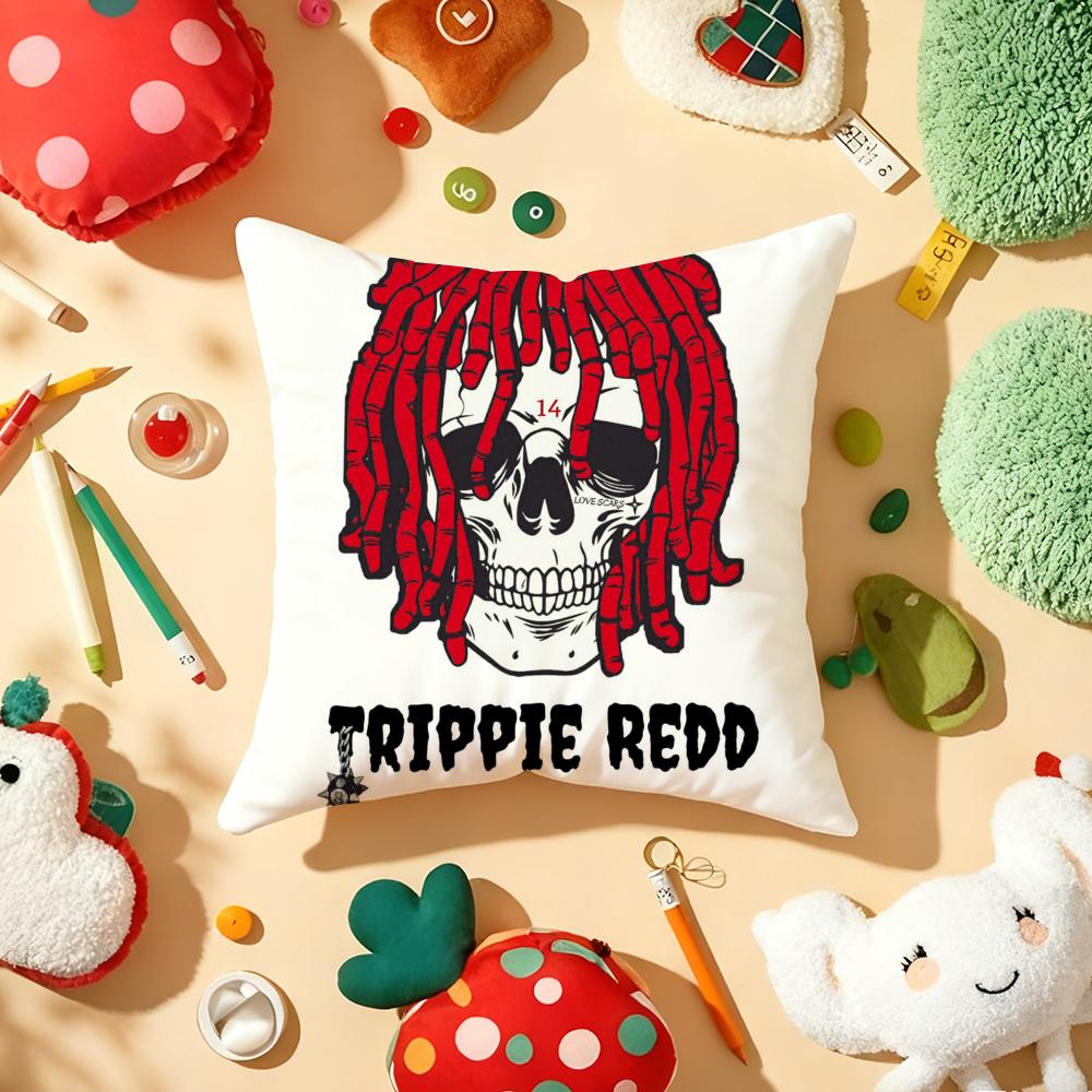 Rapper T-Trippie Cool R-Redd Cushion Cover Plush Fabric Soft Double-Sided Printed Sofa Warm Winter Home Gift Pillow Cover