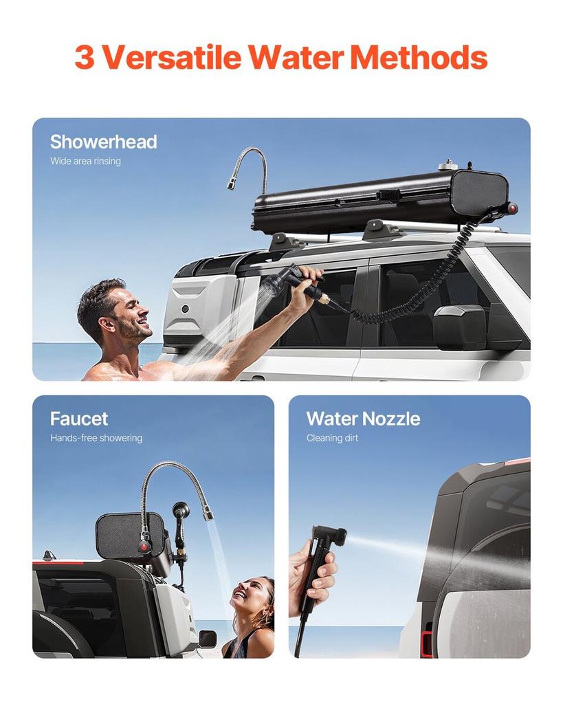 4.5 Gal Roof Rack Water Tank Portable Water Tank with Splash-Guard Panel