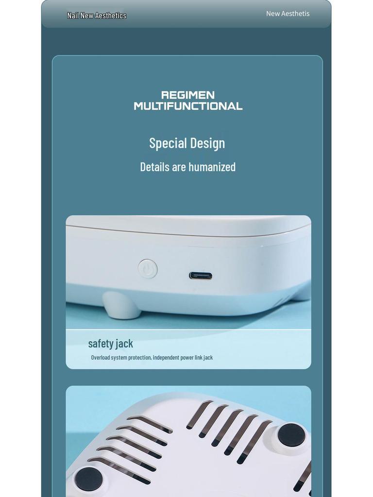 Compact Silent High-Suction Nail Dust Collector with Filter Cotton