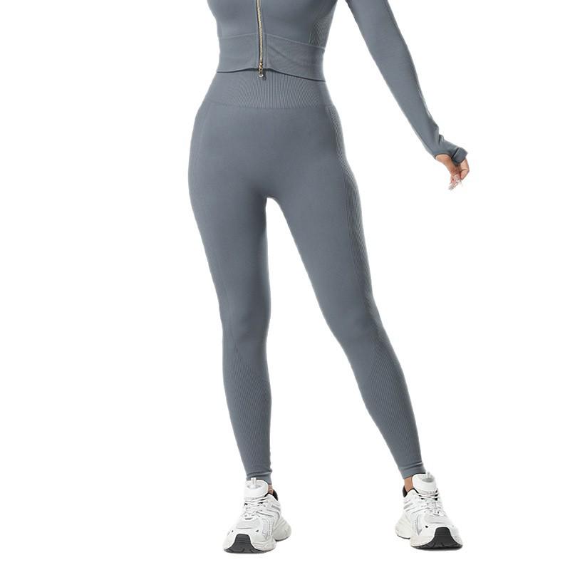 European & American Women's Seamless High Waist Yoga Pants - Tummy Control, Hip Lift, Nude Feel, Quick-Drying, Tight Fit for Cycling & Fitness.