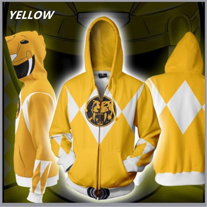 Men Women Sweatshirt Power Rangers Cosplay Hoodie Costume Superhero Cosplay Halloween Party Streetwear Tops