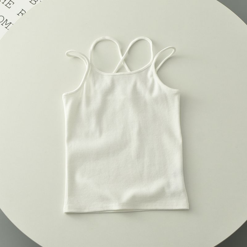 

Japanese Single White Short Back Small Sling Vest Women s Summer Rb989 Inner Bottoming Shirt Sweet and Spicy Outerwear Top White M