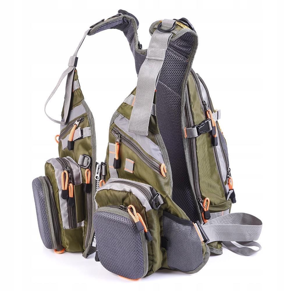 Rybářská vesta Batoh 2v1 Camo Univerzální Nastavitelná Pro Rybaření