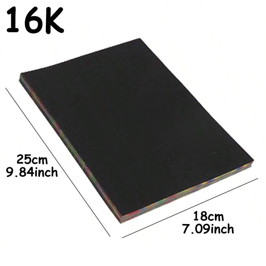 20pcs 16/32K Black Scratch Paper DIY Creative Painting Scraping Paper with Bamboo Stick Colorful Drawing Paper Art Painting Kit