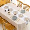 Toalha de Mesa Impermeável e Resistente a Óleo Estilo Chinês PVC Espessado Pano de Mesa de Jantar Anti Escaldante Retangular Oval Tapete de Mesa de Centro Fácil de Limpar