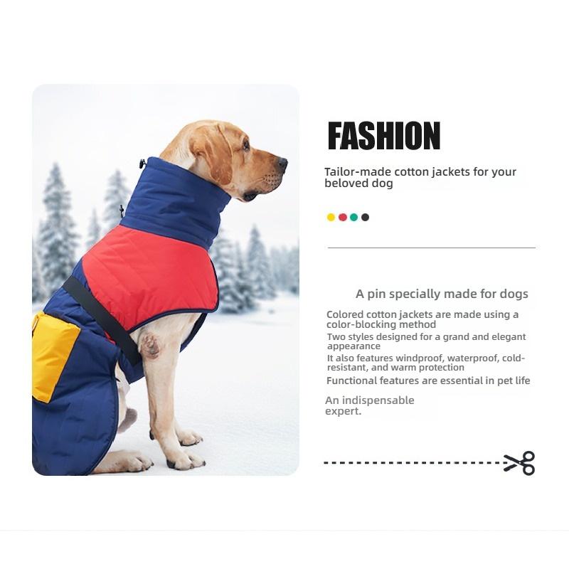 Winter Thick Fleece Lined Dog Coat Warm Thermal Pet Cotton Jacket For Medium Large Dogs Doberman Outfit