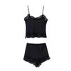 Spring 2026 Women's Silk Satin Camisole & Button Decor Shorts Set - European & American Style