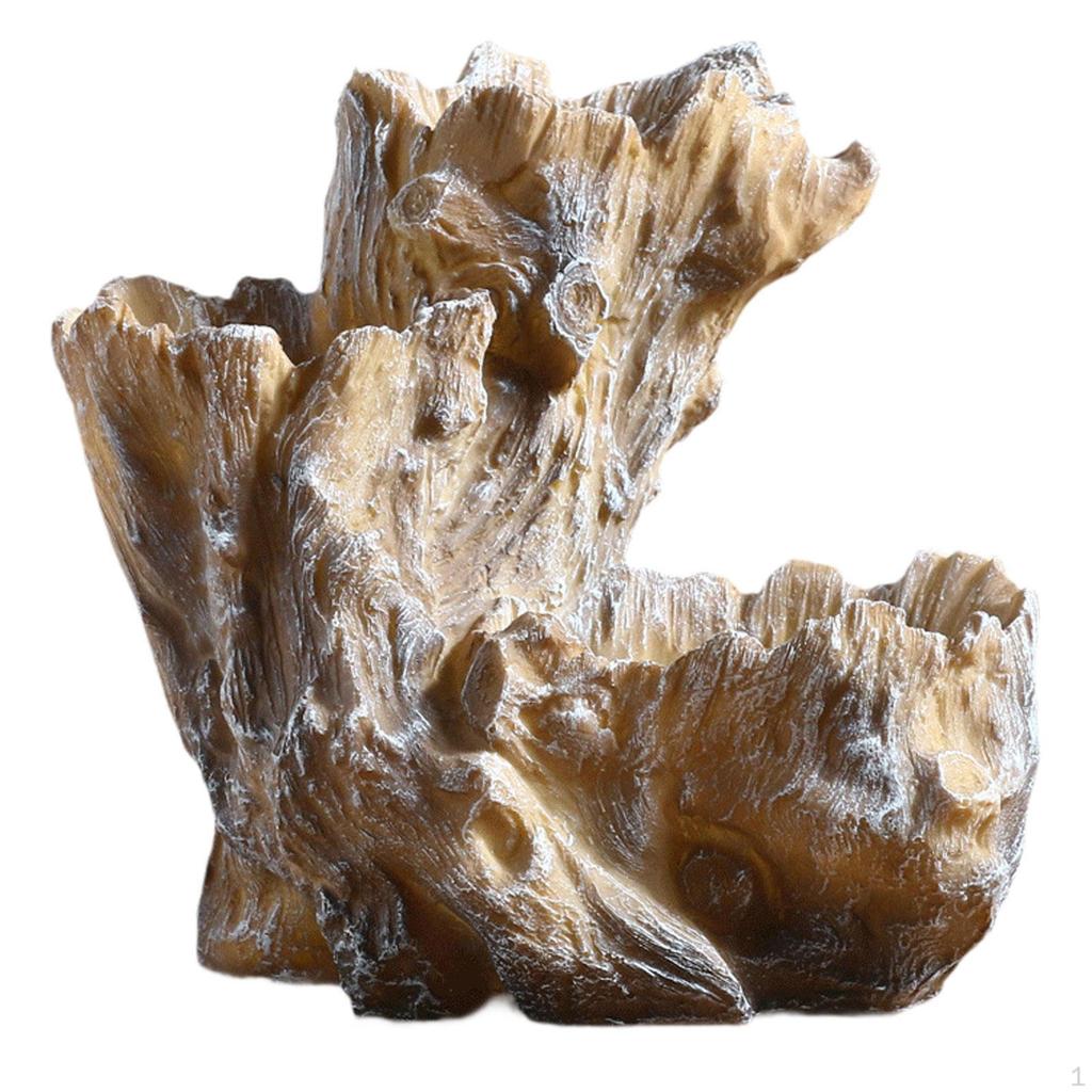 Planter Pot Container Artificial Driftwood Figurine Simulated Tree Stump Resin Flowerpot Plant