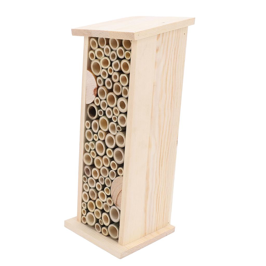 Hanging Bee House Exquisite Handmade Wooden Hanging Bee Box for Beekeeping Outdoor Garden Decoration