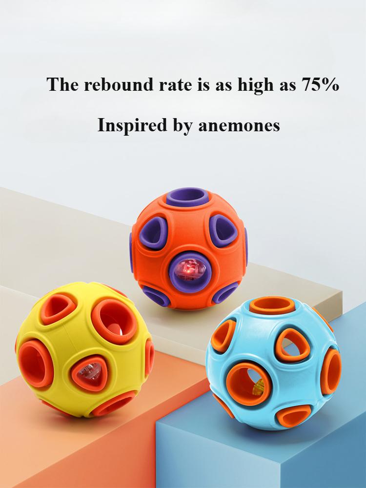 Double-layer dog toy ball, natural rubber, self-cleaning teeth, molar teeth, leaking toy ball